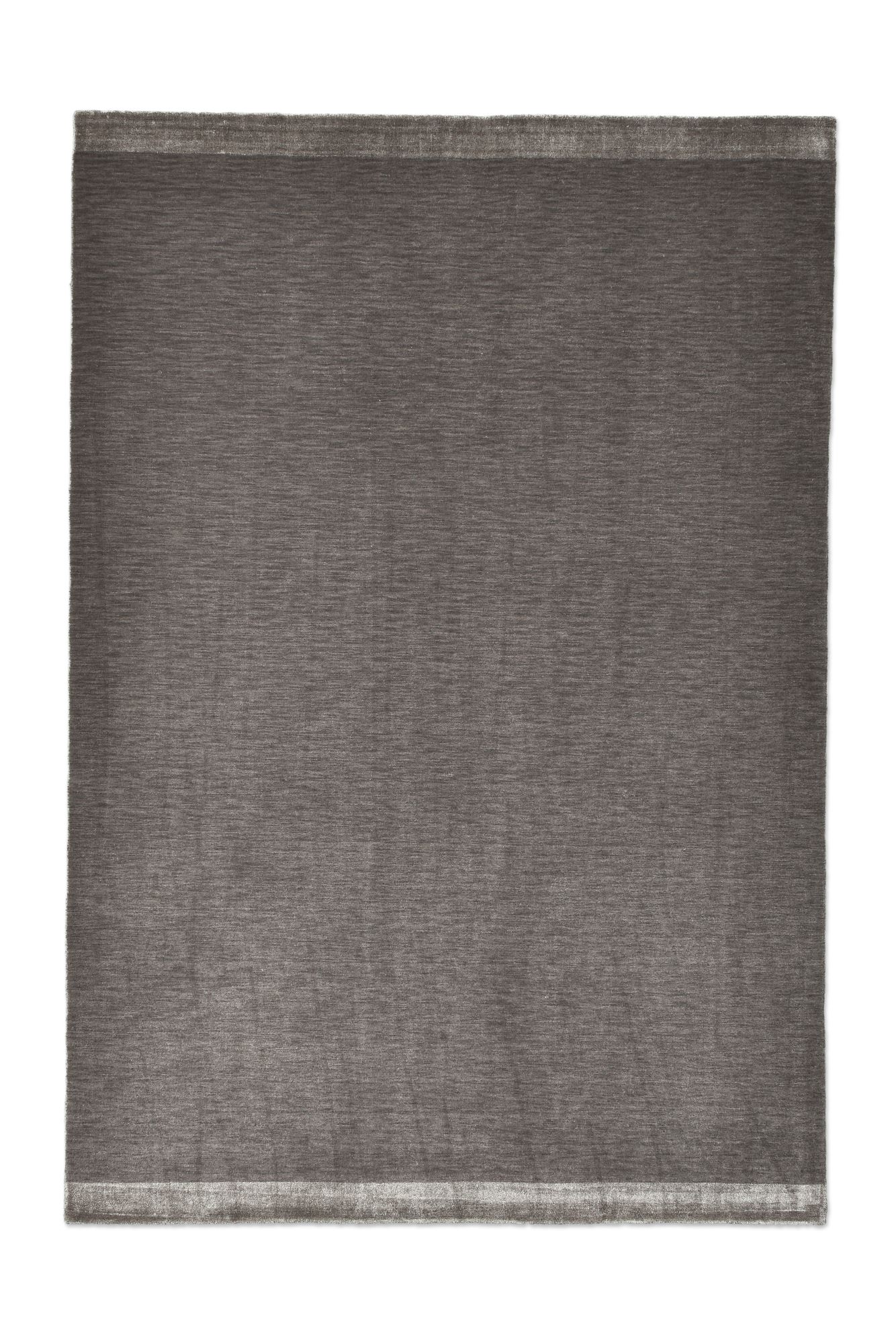 Tapis salon Brent tissé plat laine et viscose, THEKO