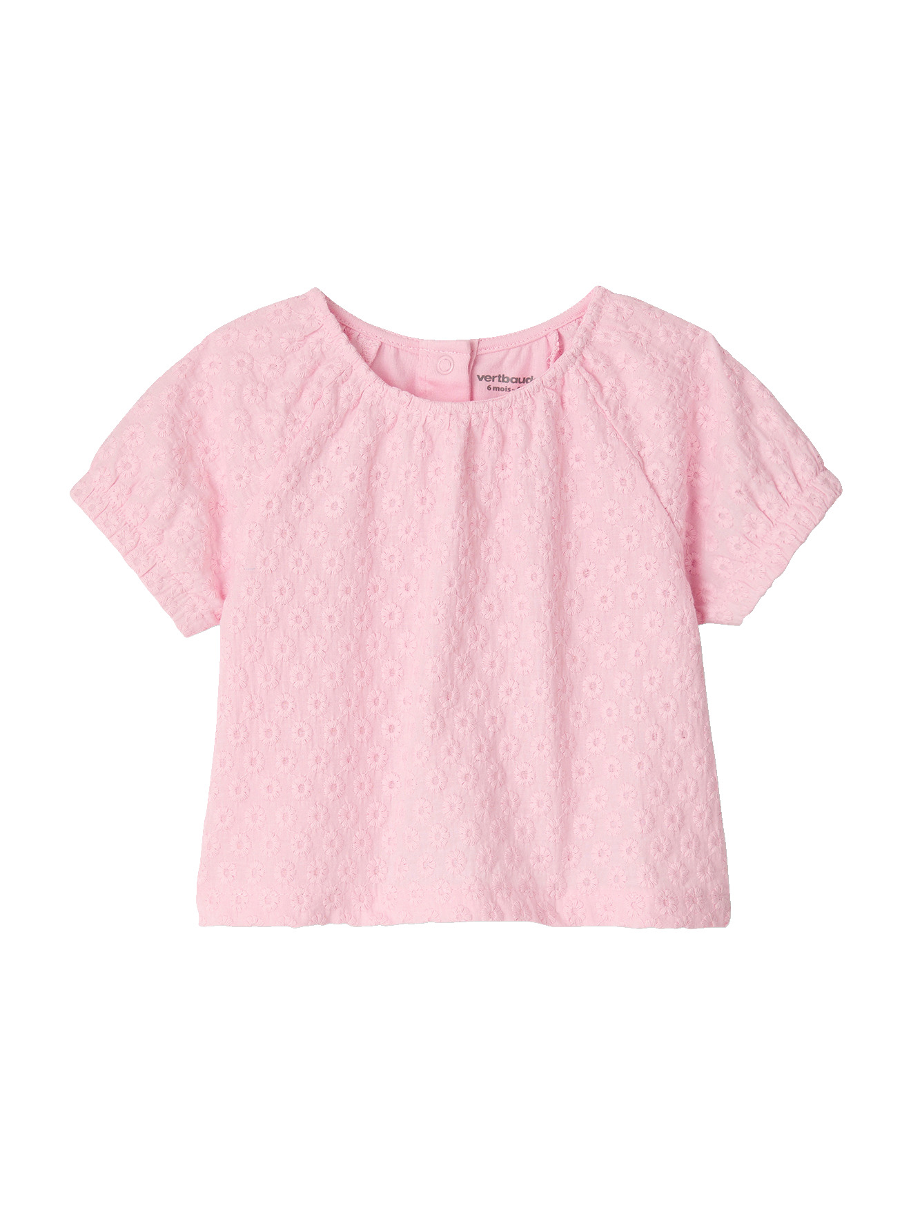 T-shirt manches courtes brodé, VERTBAUDET