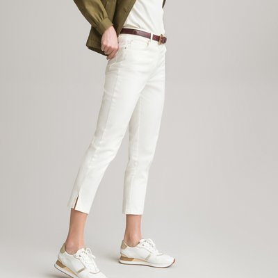 Cotton Twill Cropped Trousers, Length 22.5" ANNE WEYBURN