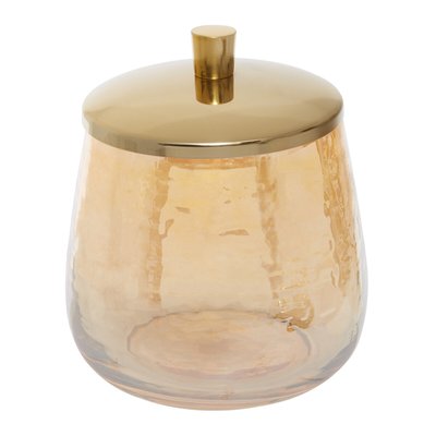 350ml Dimpled Glass Gold Effect Canister with Lid SO'HOME