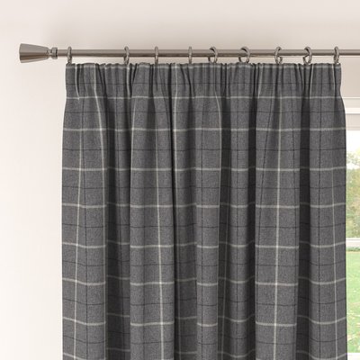 Munro Slate Soft Brushed Lined Pencil Pleat Pair of Curtains SO'HOME