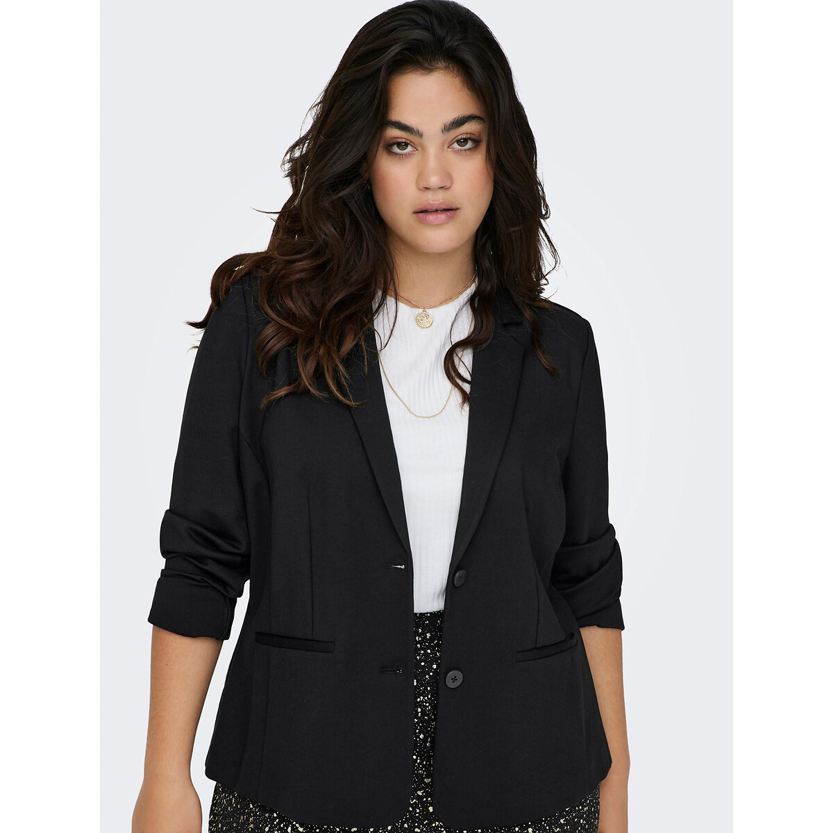 Short fitted blazer, black, Only Carmakoma | La Redoute