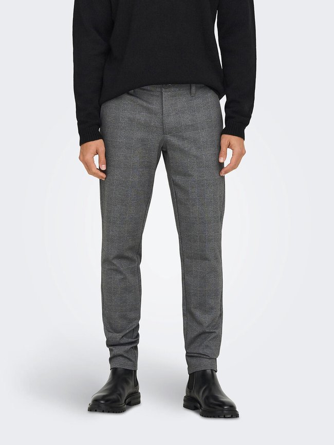 Mark checked trousers, grey, Only & Sons | La Redoute