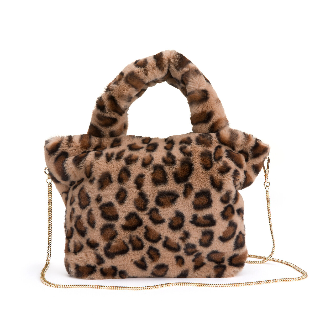 New Look Brown Faux Fur Leopard Animal Print Bum Bag 