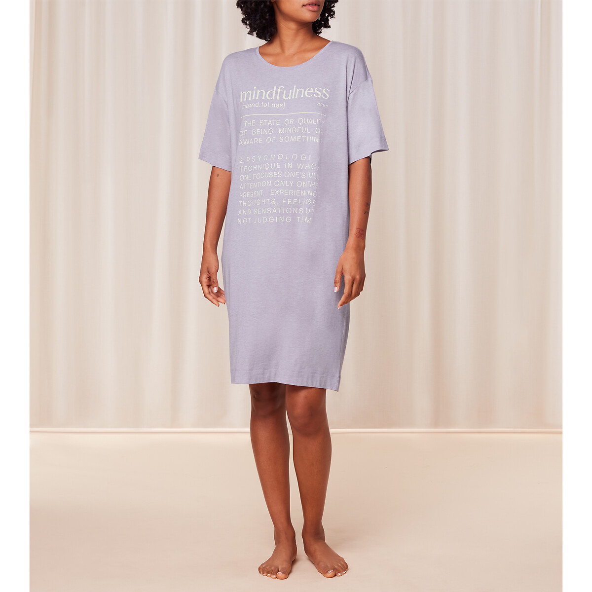 Mindful Cotton Mix Nightshirt with Short Sleeves