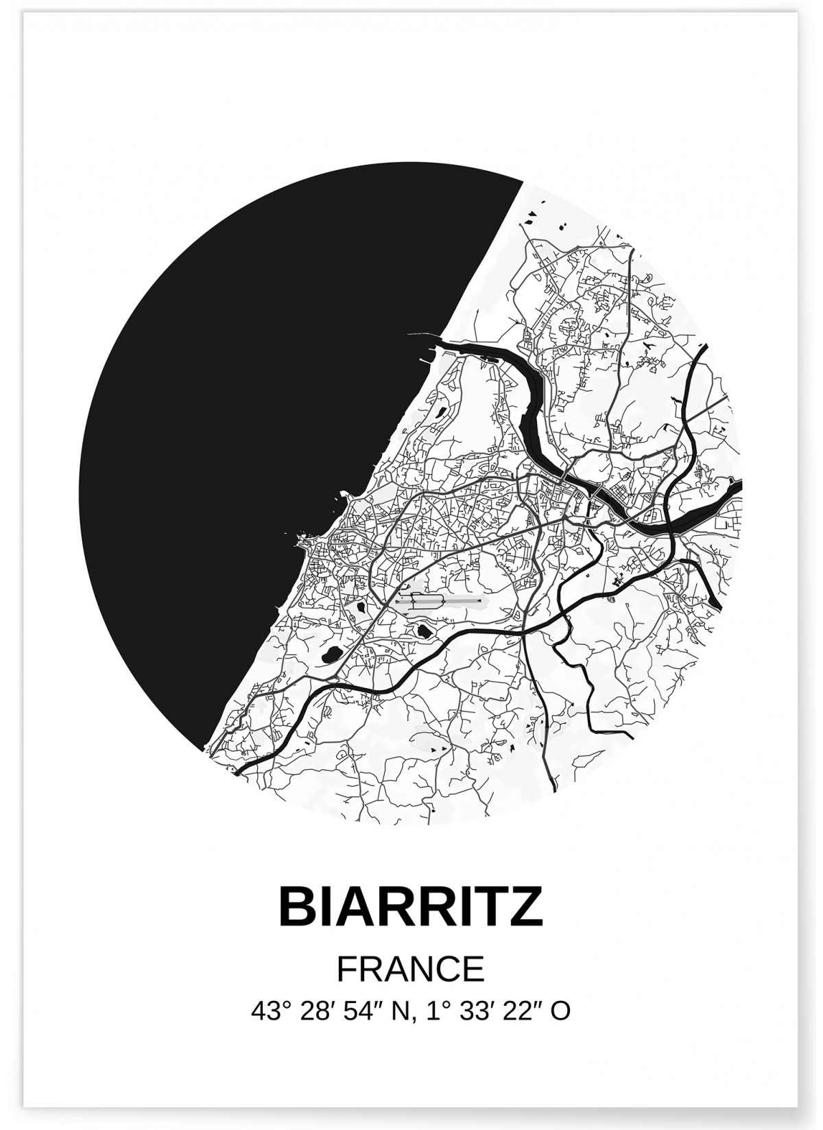 Affiche Carte Biarritz, L'AFFICHERIE