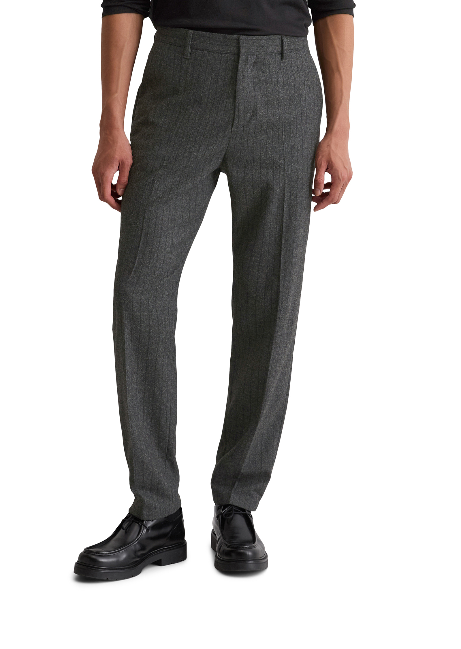 Pantalon modèle Belsbo relaxed en laine Tech douce, MARC O'POLO