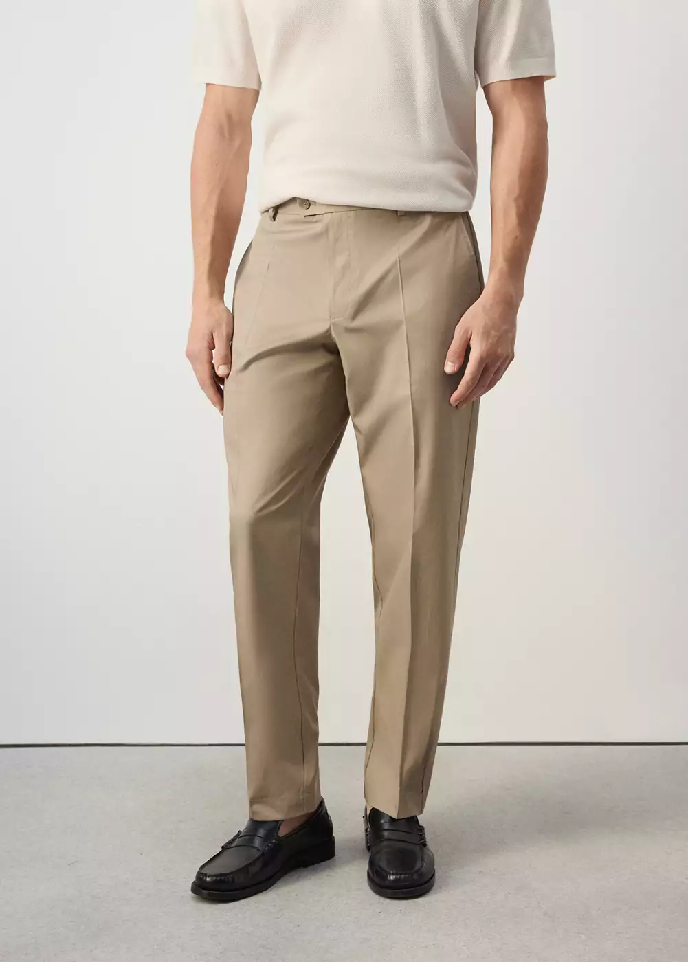 Pantalon regular fit en mélange de lyocell et coton, MANGO MAN