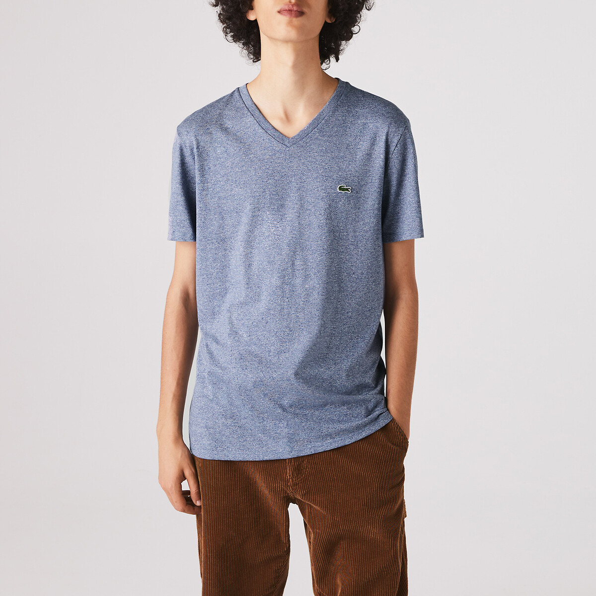 jersey cotton t-shirt with v-neck
