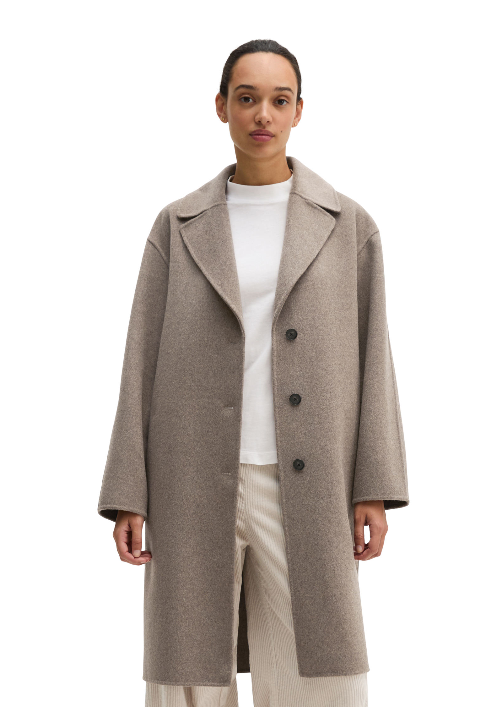 Manteau en laine relaxed en double face mélangée de haute qualité, MARC O'POLO