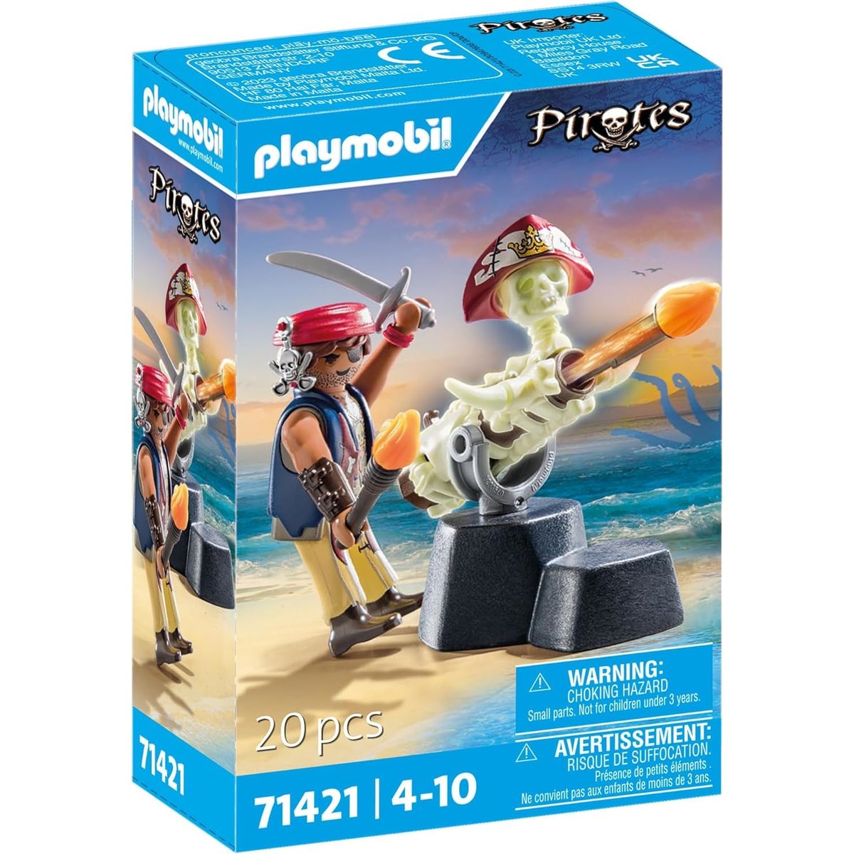 Projectile Orange Et Noir Pour Canon Playmobil Pirates - Pièce Occasion, Référence 30 27 4240