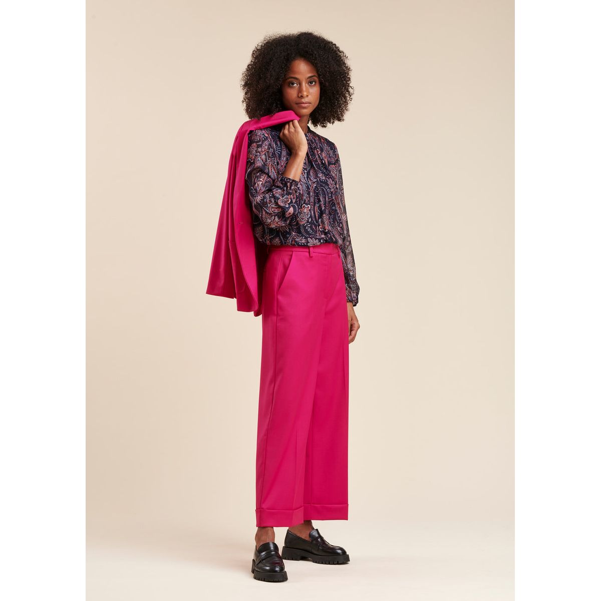 Pantalon discount rose fushia