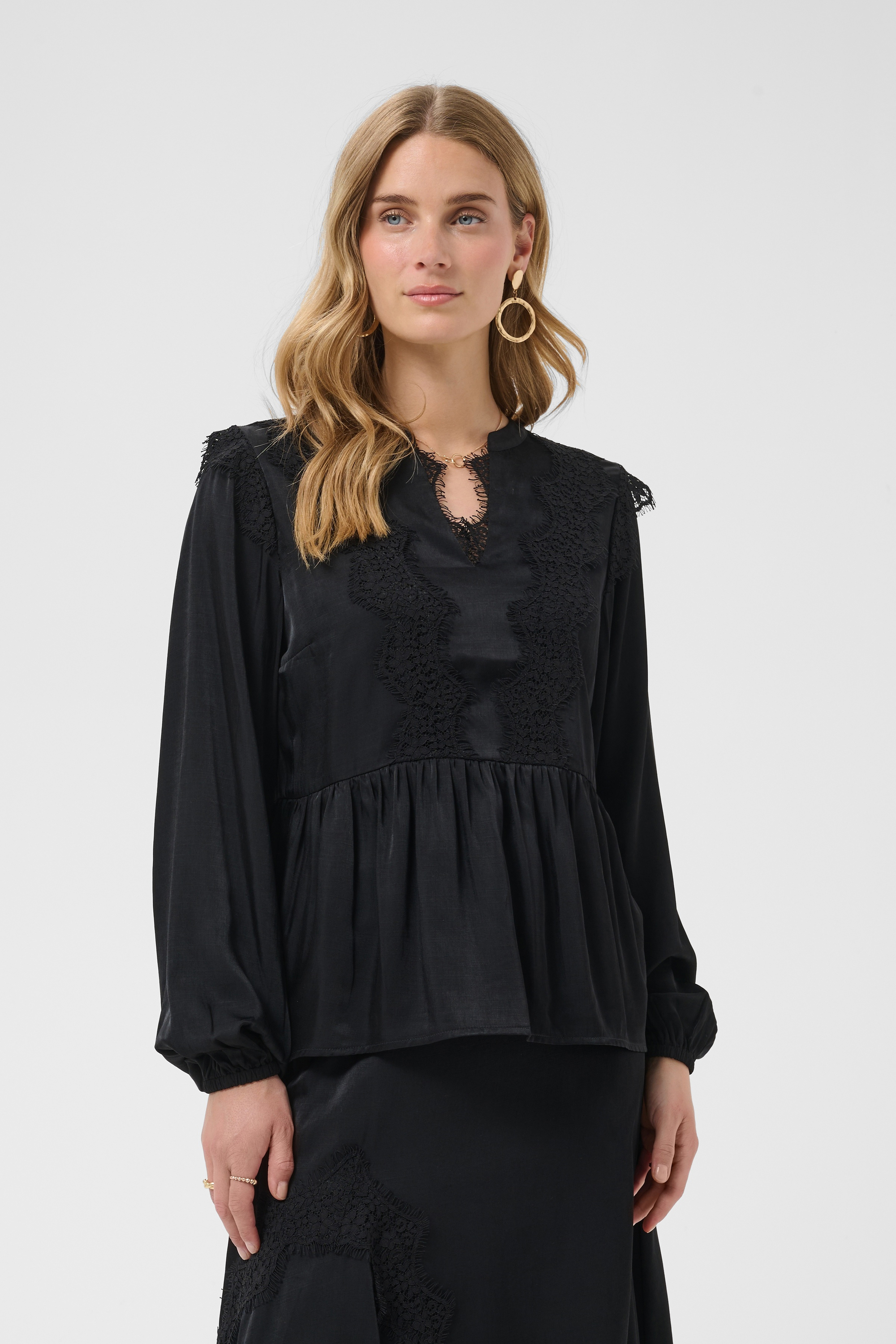 Blouse à manches longues, CREAM