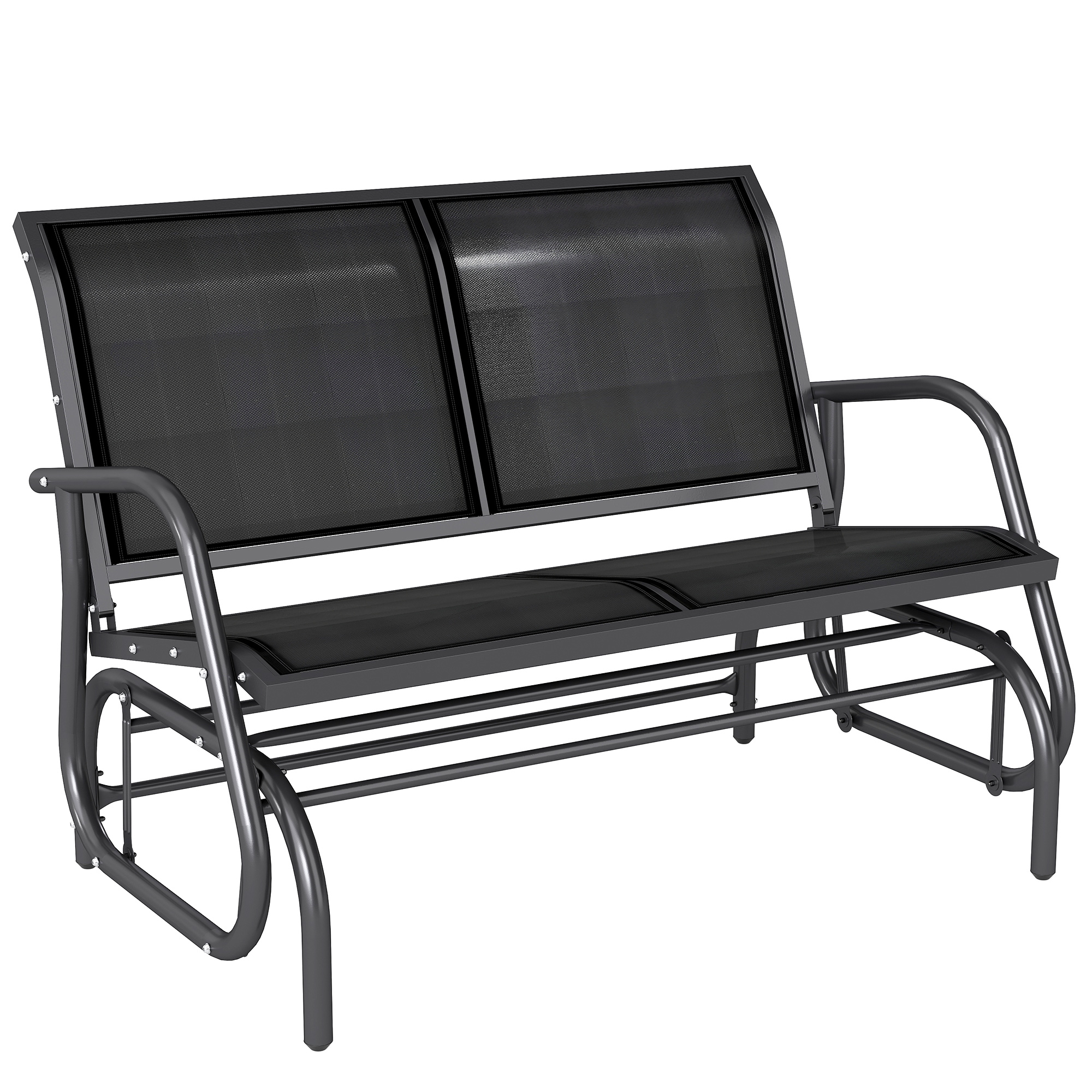 Fauteuil à bascule d'extérieur Métal Noir, OUTSUNNY