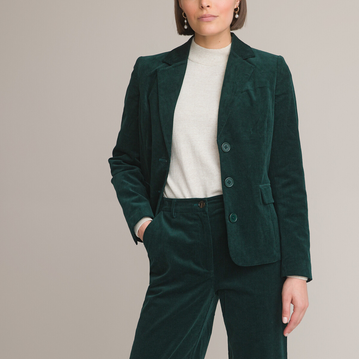 Image of Cotton Corduroy Fitted Blazer