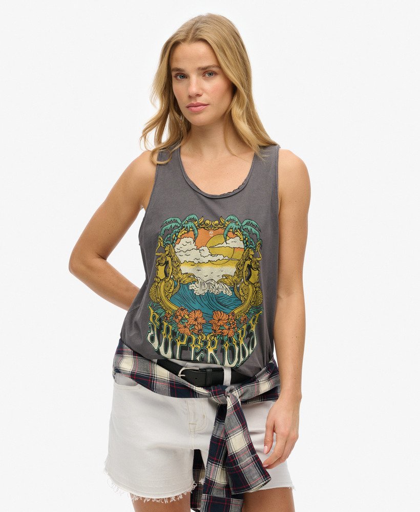 Débardeur à dos nageur et motif Psych, SUPERDRY