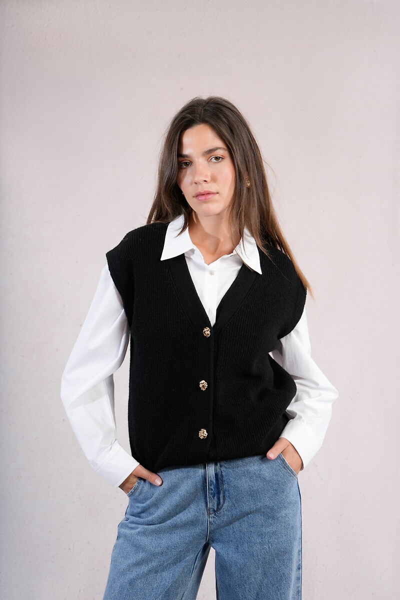 Sleeveless Knitted Cardigan, MOLLY BRACKEN