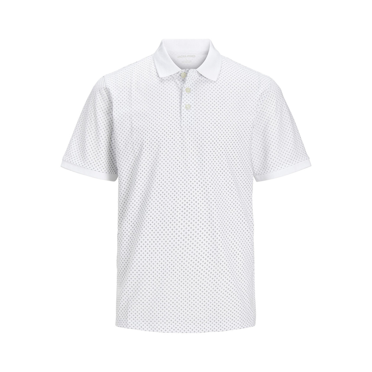 Image of Printed Polo Shirt in Cotton Mix