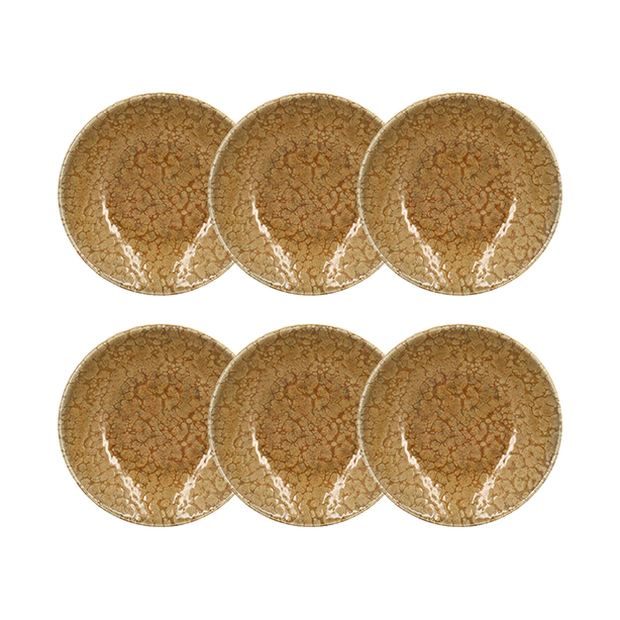 Lot de 6 assiettes creuses 20,5cm en grès, NATURA, NOVASTYL