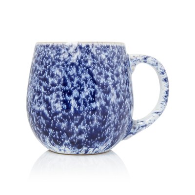 Set of 4 Blue Glaze Stoneware Mugs SO'HOME