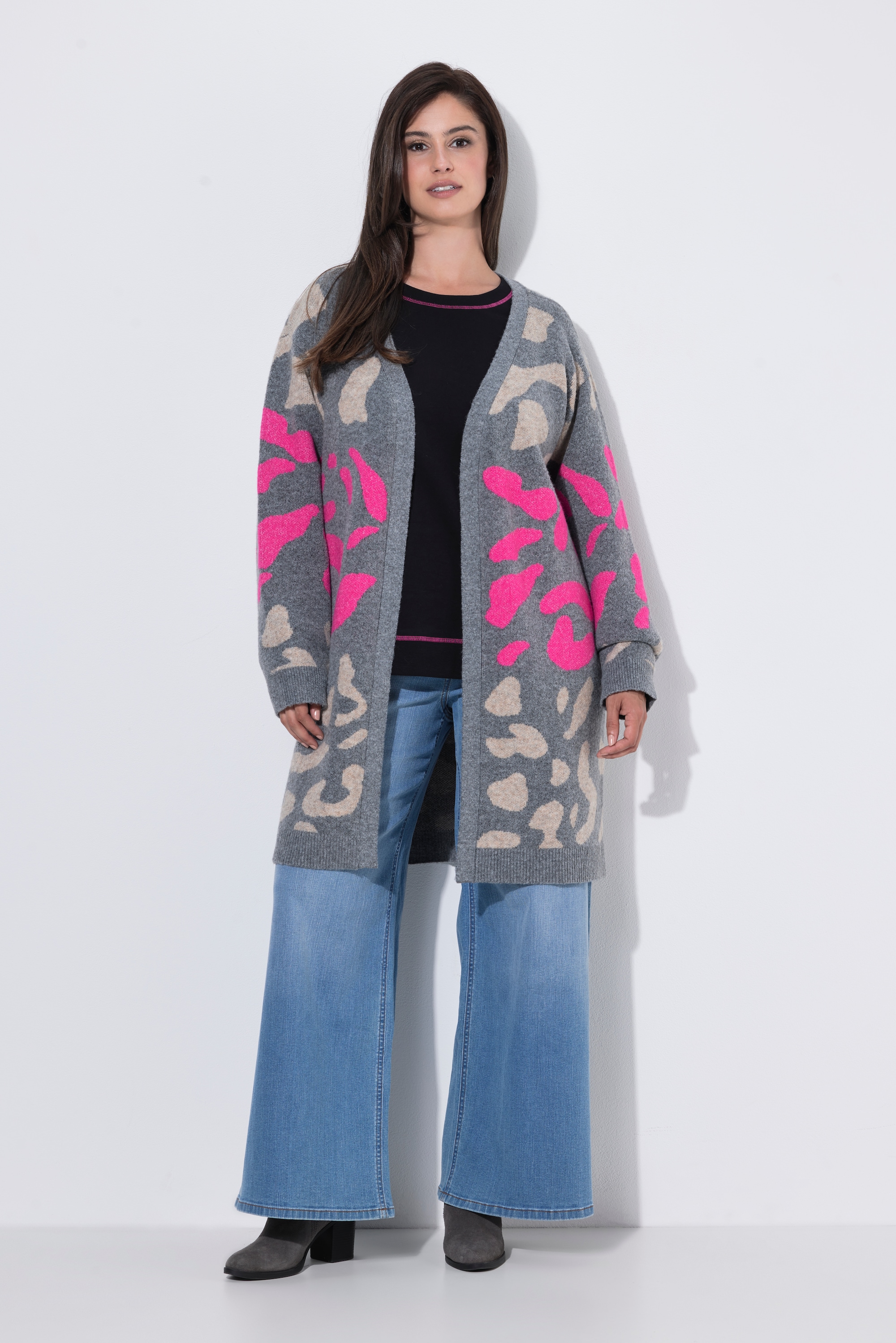 Cardigan long, motif léopard coloré, ULLA POPKEN