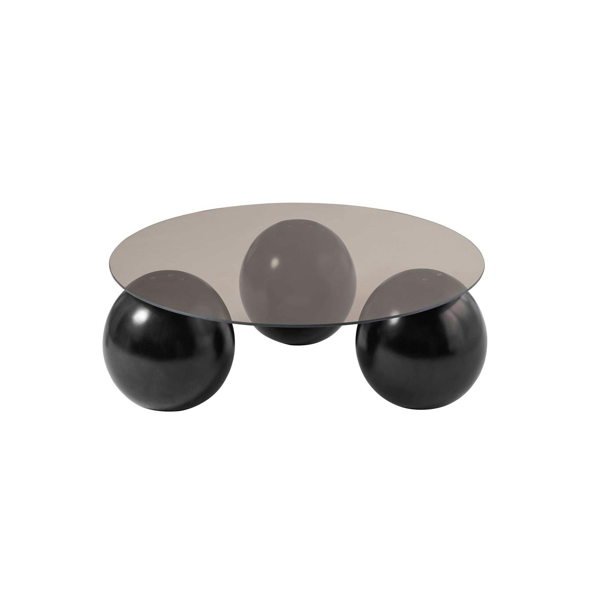 Table basse ronde en verre pieds boules KOCHI, PIER IMPORT
