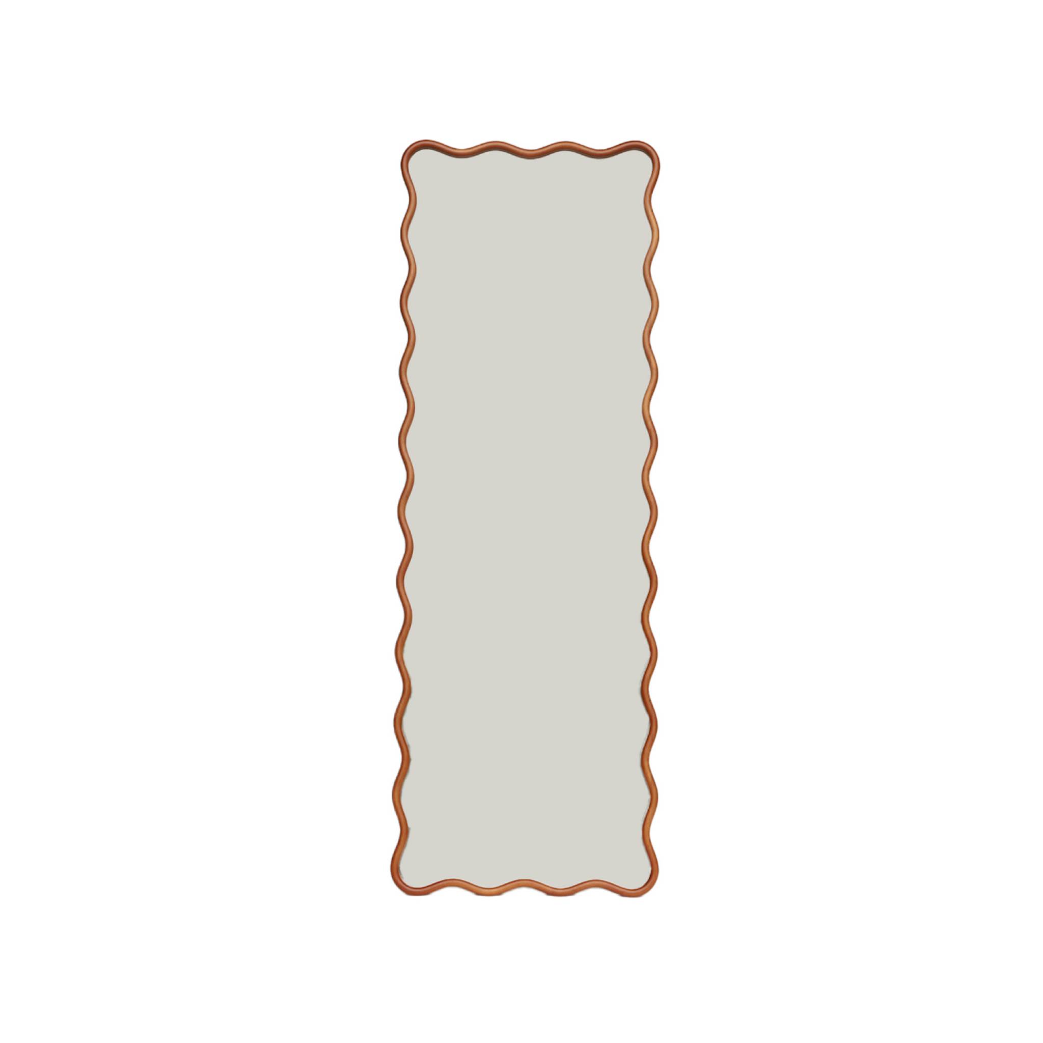 Miroir sur pied organique bois d'hévéa pied en acier 172cm CAULINE, SWEEEK