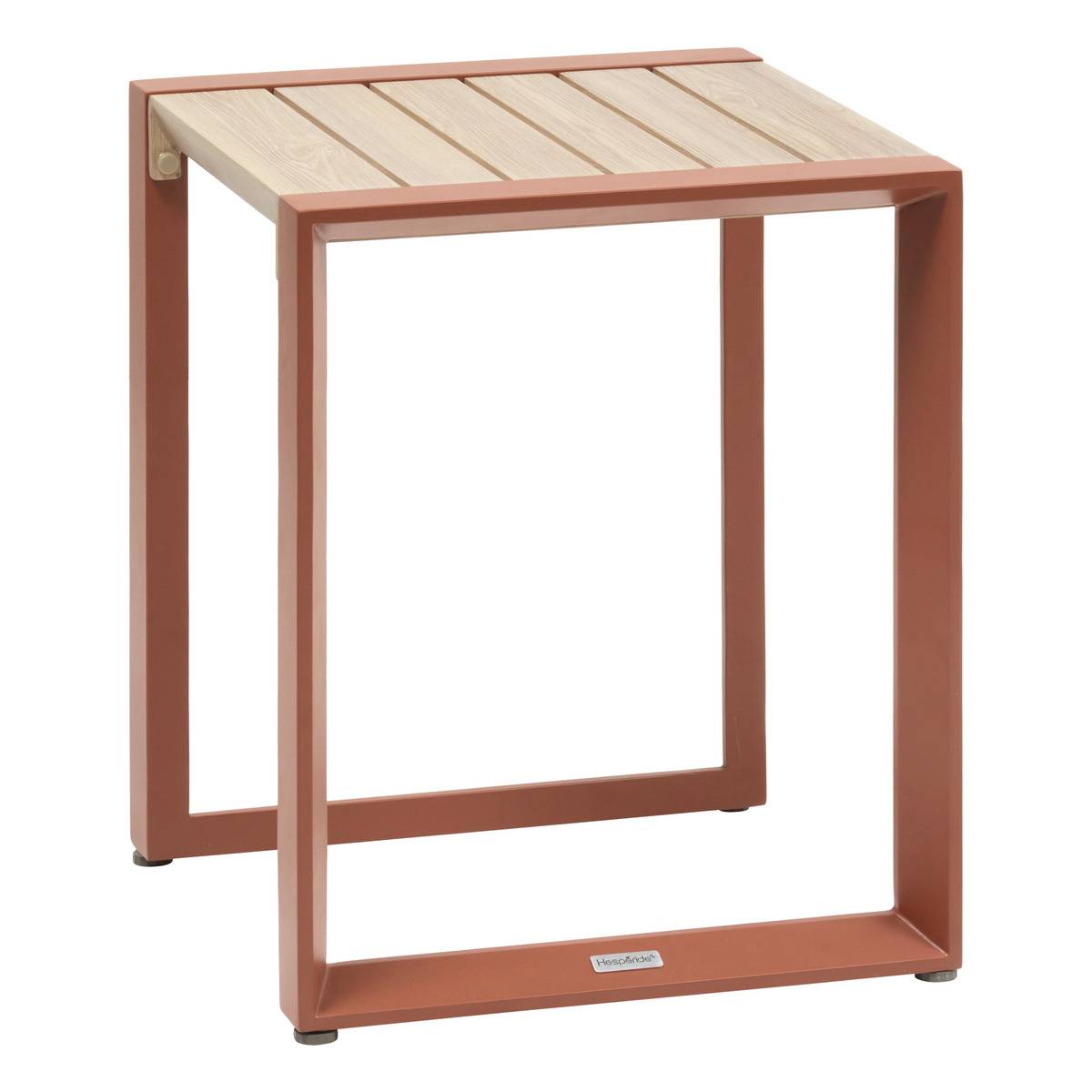 Table d'appoint de jardin carrée en aluminium à lattes ALLURE, HESPERIDE