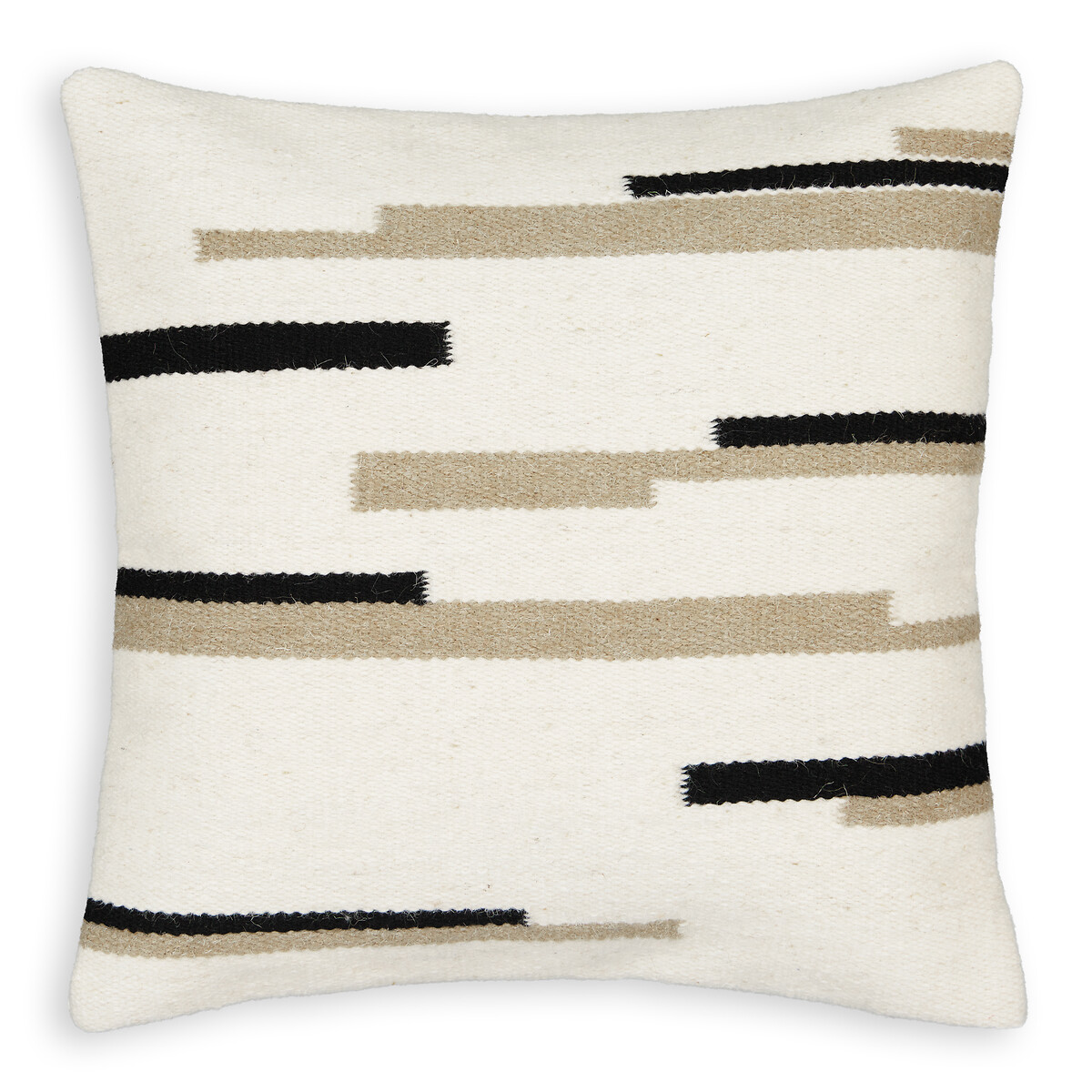 Nelio Striped Wool Blend Square Cushion Cover