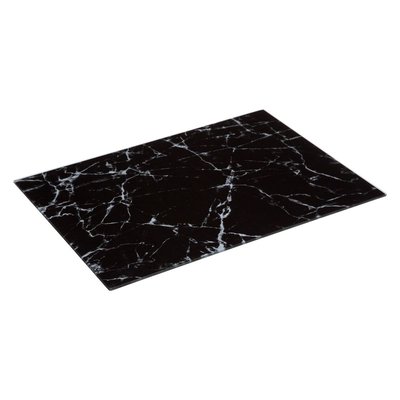 Planche à découper en verre trempé motif marbre noir ATMOSPHERA