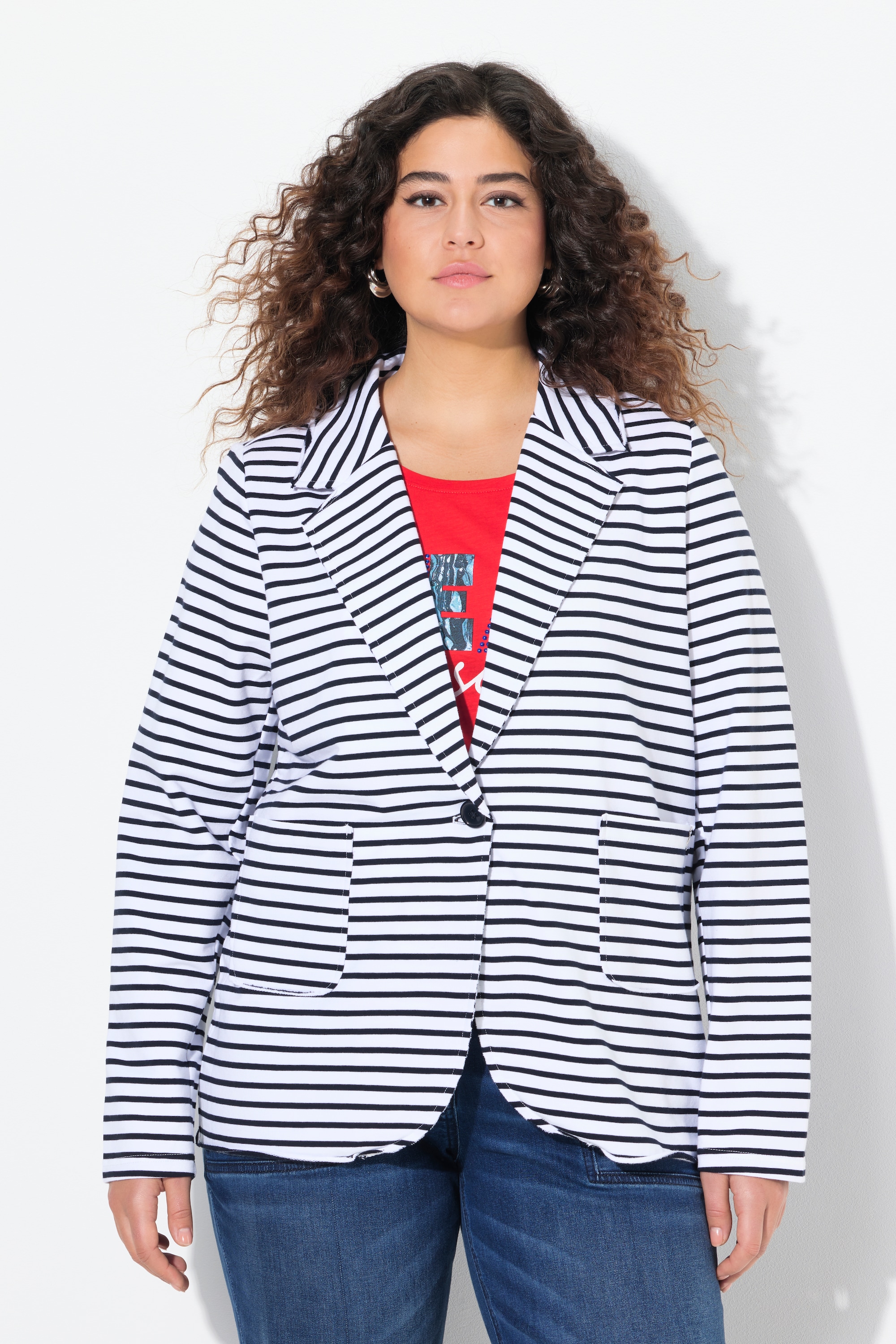 Blazer en jersey. Manches longues et col, ULLA POPKEN