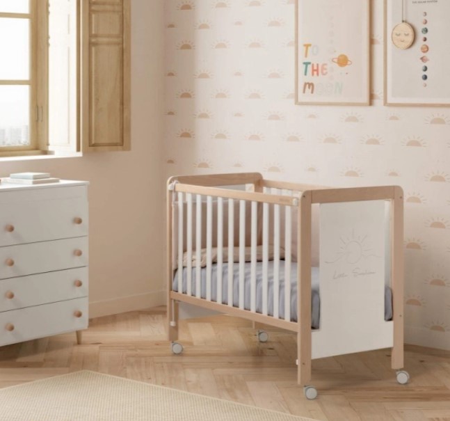 Lit Luciana 120x60 Blanc/Bois, MICUNA