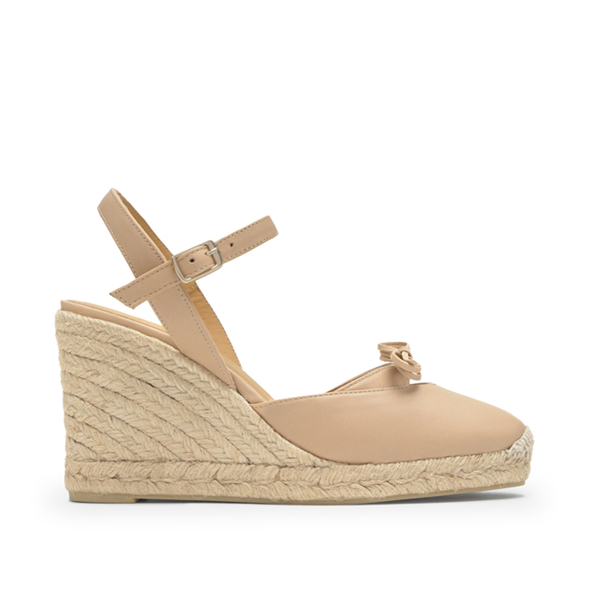 Espadrilles compensées en cuir nappa avec nœud décoratif CYRA PLATFORM, CASTANER