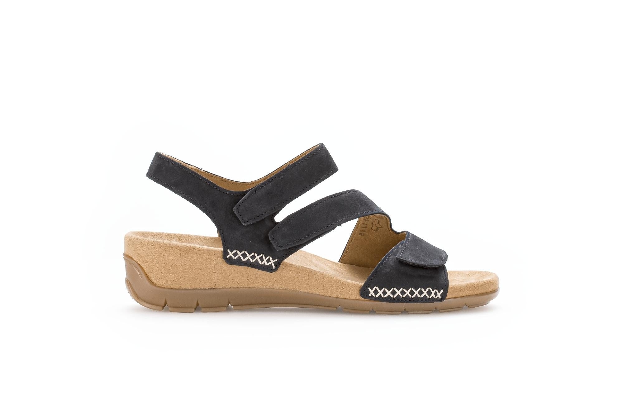 Sandales en cuir à talon compensé, GABOR