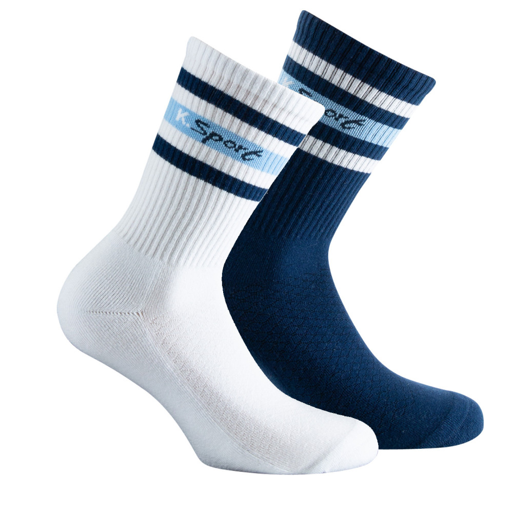 Lot de 2 Paires de Mi-chaussettes Sport en Jersey Coton, KINDY