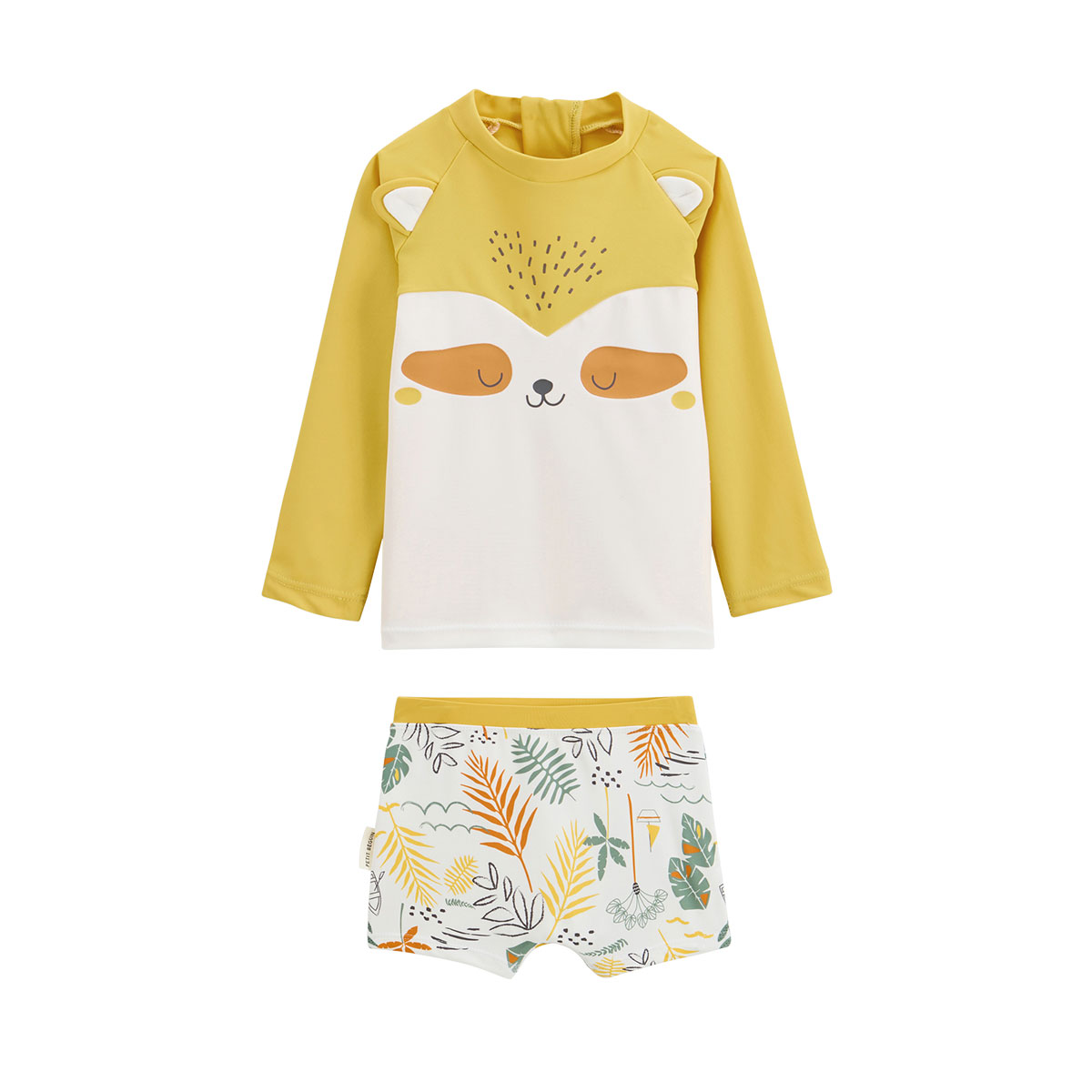 Maillot de bain bébé 2 pièces t-shirt de protection UV et boxer Baroudeur, PETIT BEGUIN