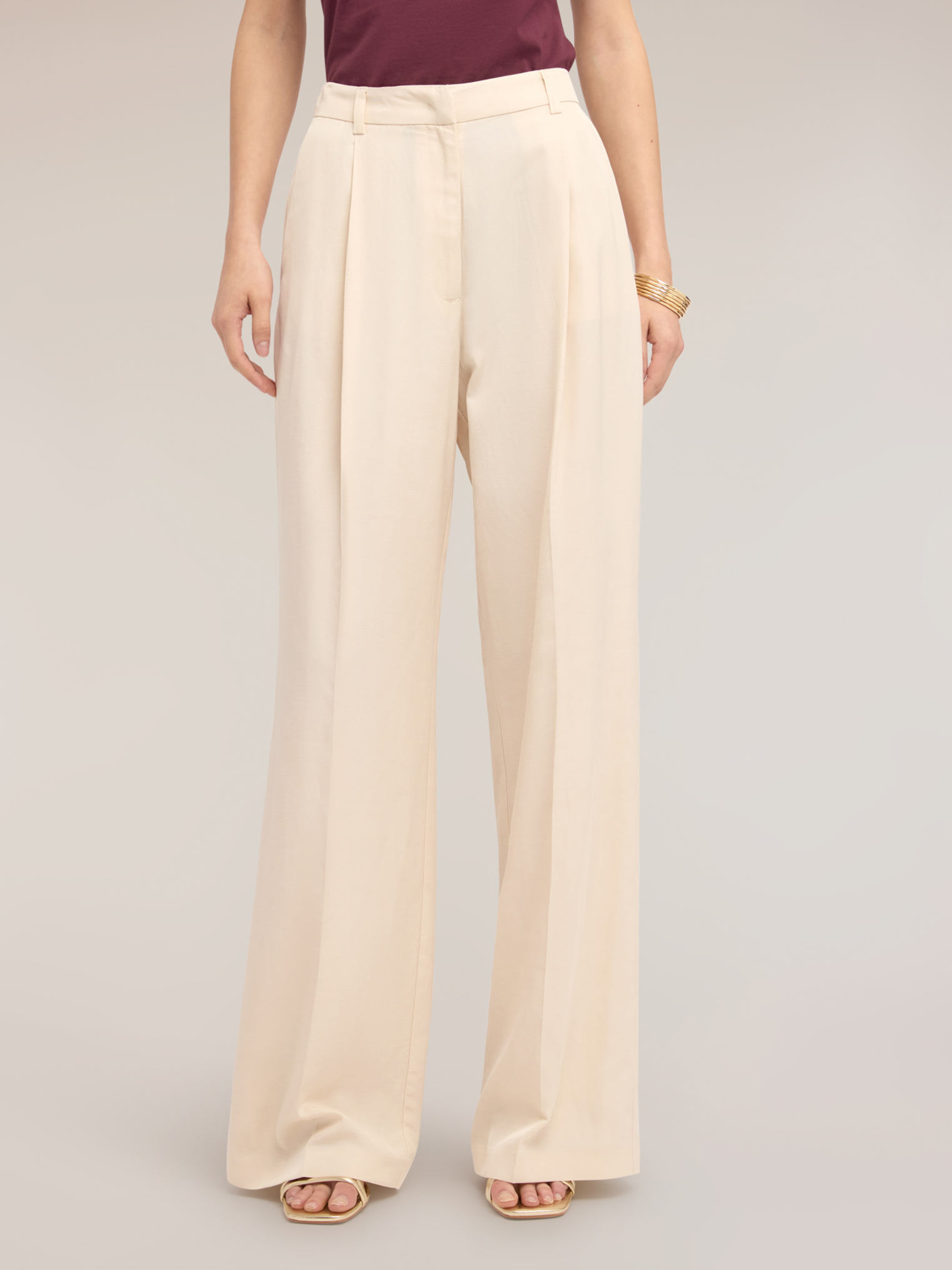 Pantalon palazzo à plis, MOTIVI