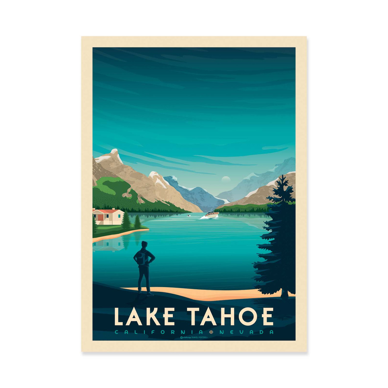 Affiche d'art - Lake Tahoe - Olahoop Travel Posters, WALL EDITIONS
