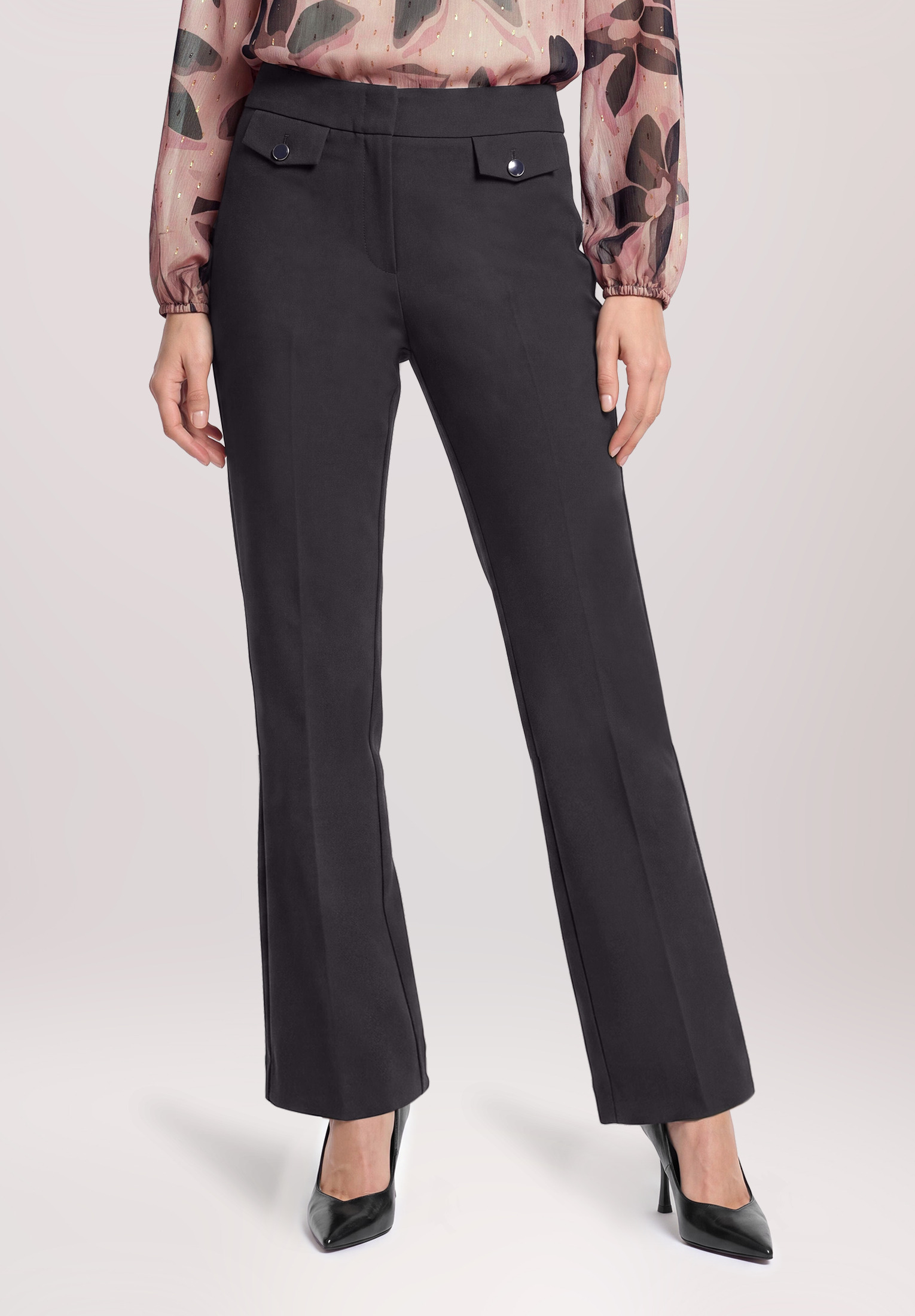 Pantalon stretch à plis repassés, BETTY BARCLAY