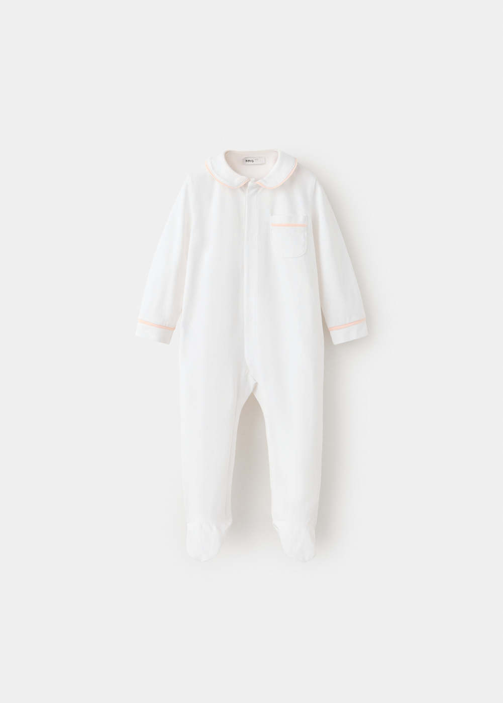Pyjama une pièce avec passepoils contrastants, MANGO BABY