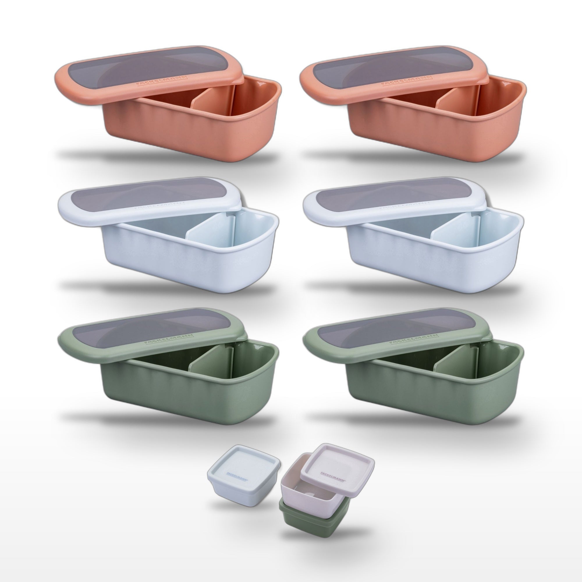 Lot de 6 lunch box 1L avec 3 boites à sauce STORAGE, FACKELMANN