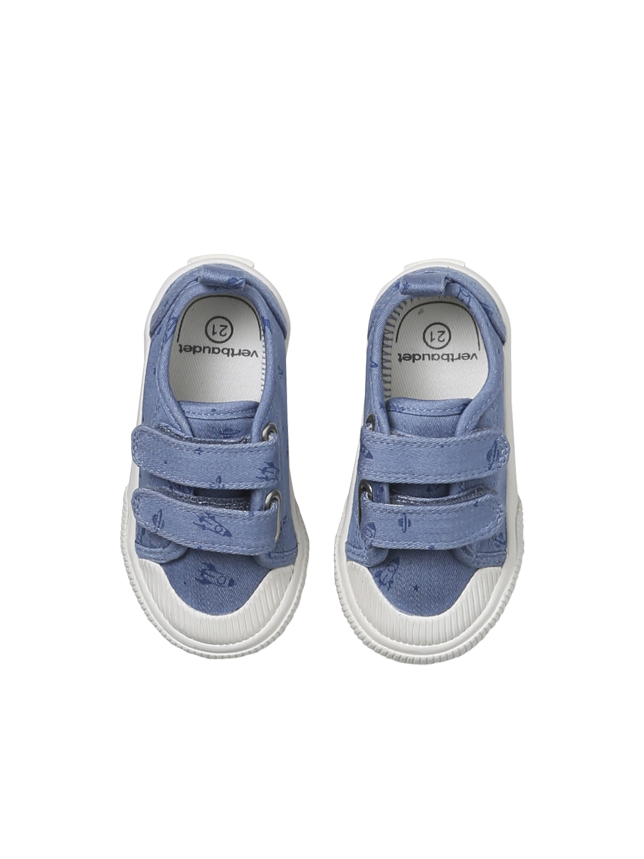 Baskets bébé fille en toile imprimée fermeture facile bleu fonce Baskets bébé fille en toile imprimée fermeture facile bleu fonce