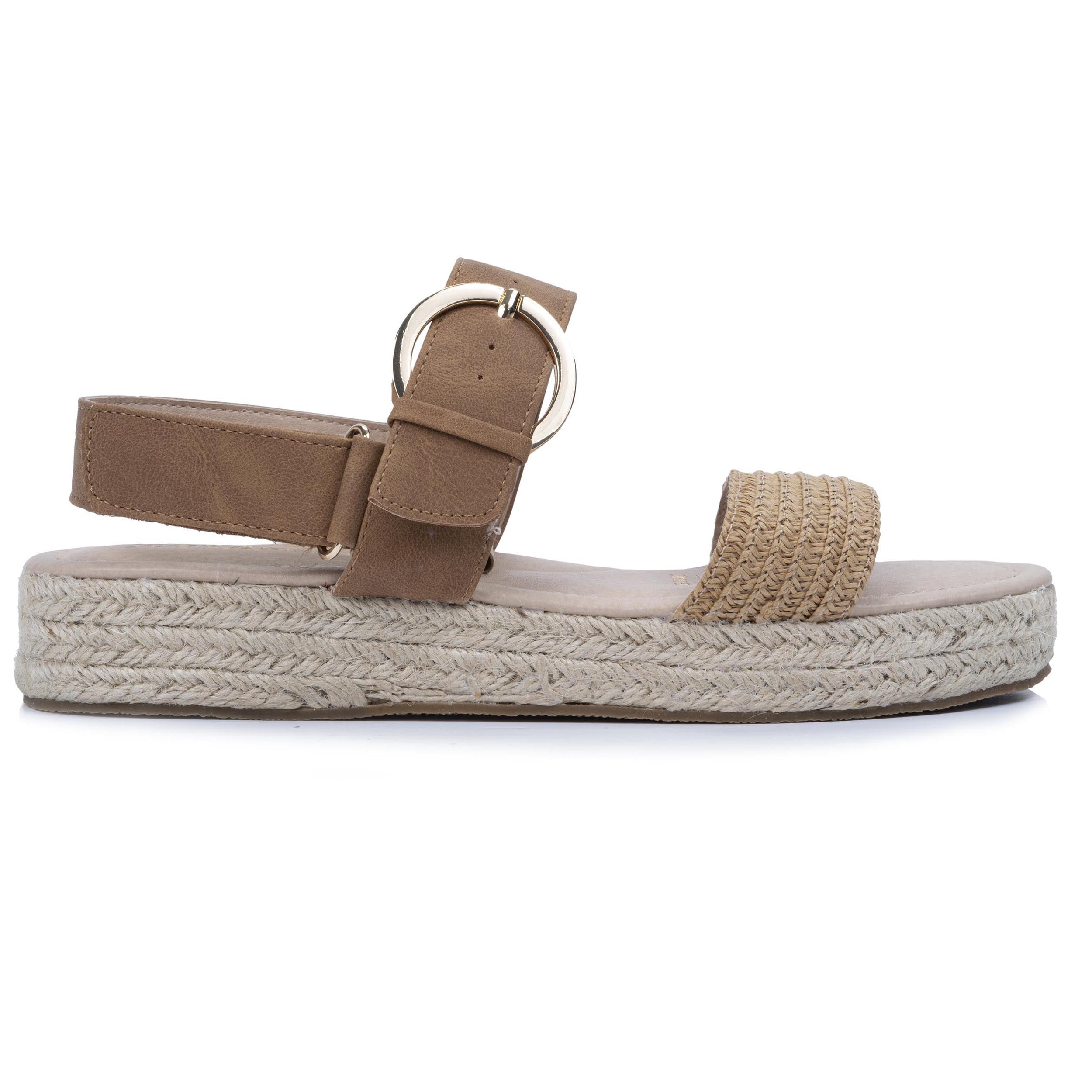 Sandales semelle à mémoire de forme, talon de 3,5cm, design corde et léopard, ISOTONER
