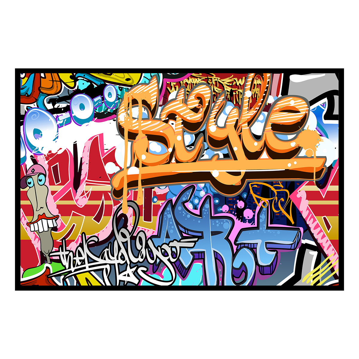 Affiche encadrée street art graffiti, HEXOA