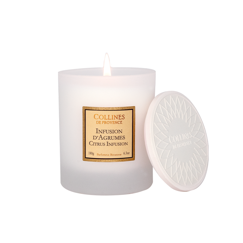 Bougie Parfumée Cire Végétale INFUSION D'AGRUMES, COLLINES DE PROVENCE