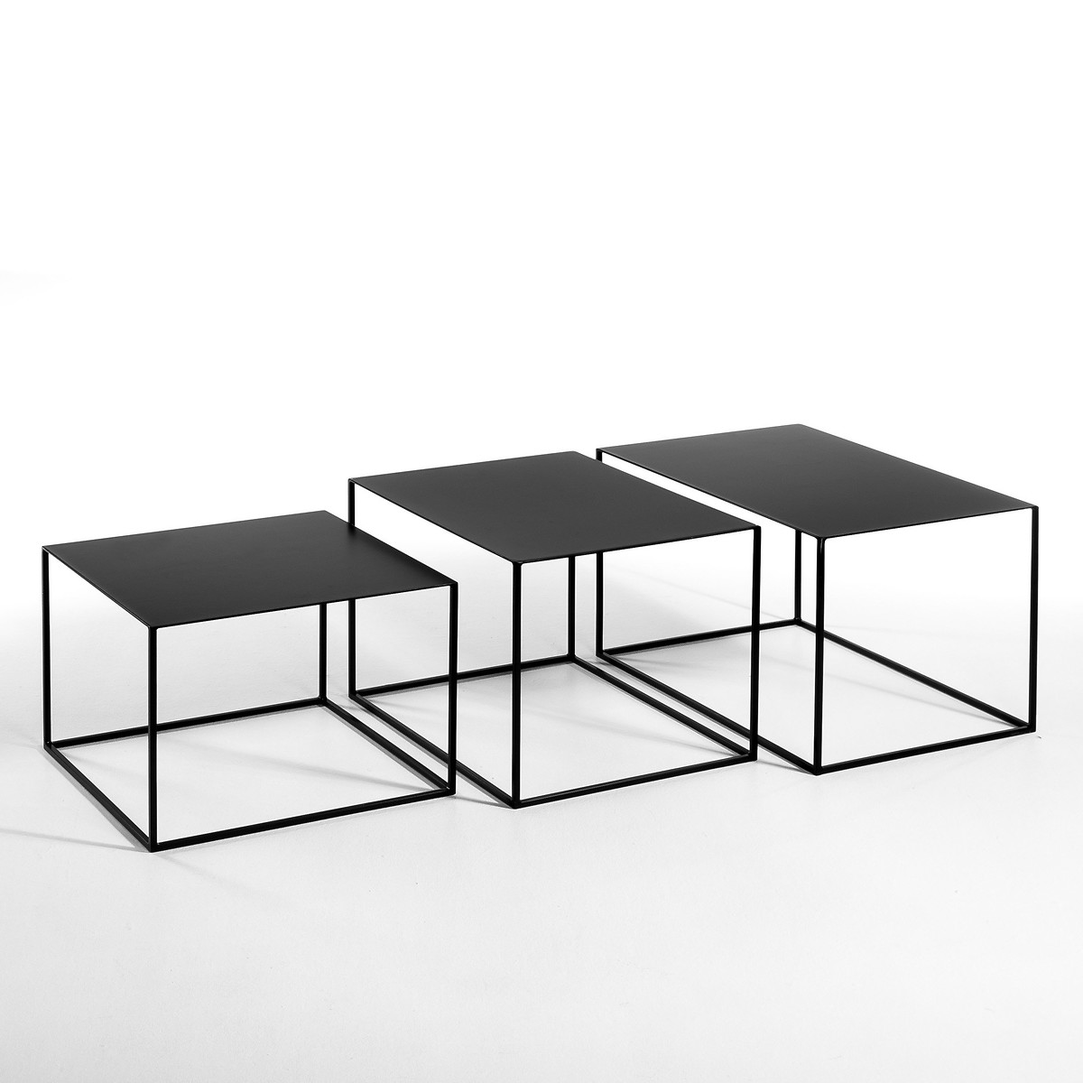 Product photograph of Romy Small Rectangular Side Table In Metal from La Redoute UK