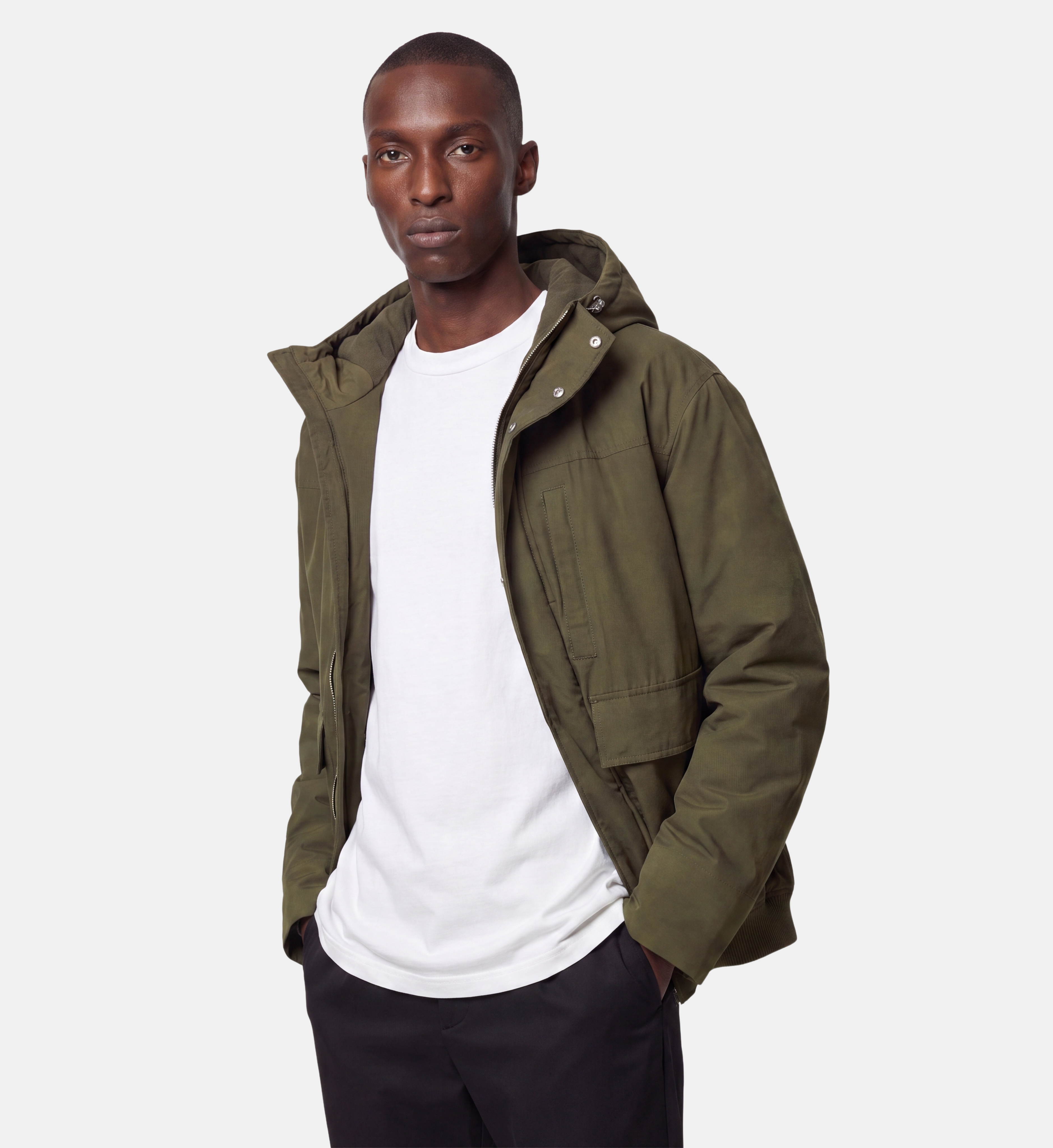 Blouson ranorak droit en coton mélangé, GALERIES LAFAYETTE