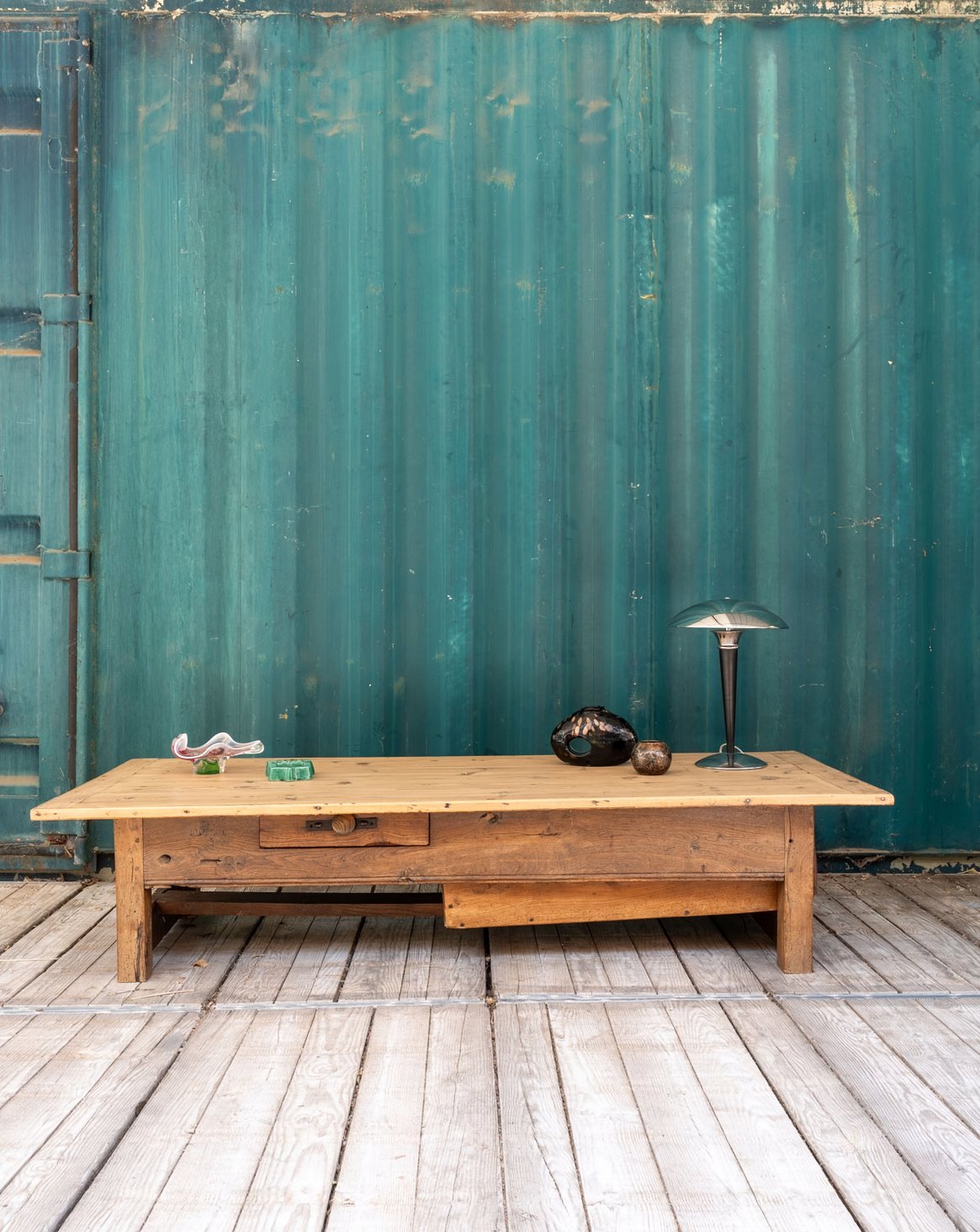 Grande table basse en bois Léonie N°1067 - Bon état, DEBONGOUT