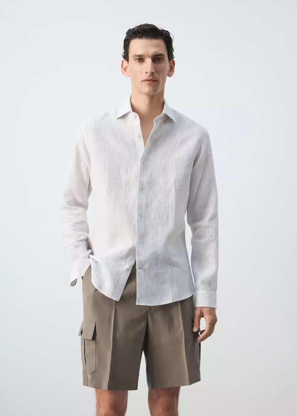 Chemise slim-fit 100 % lin, MANGO MAN