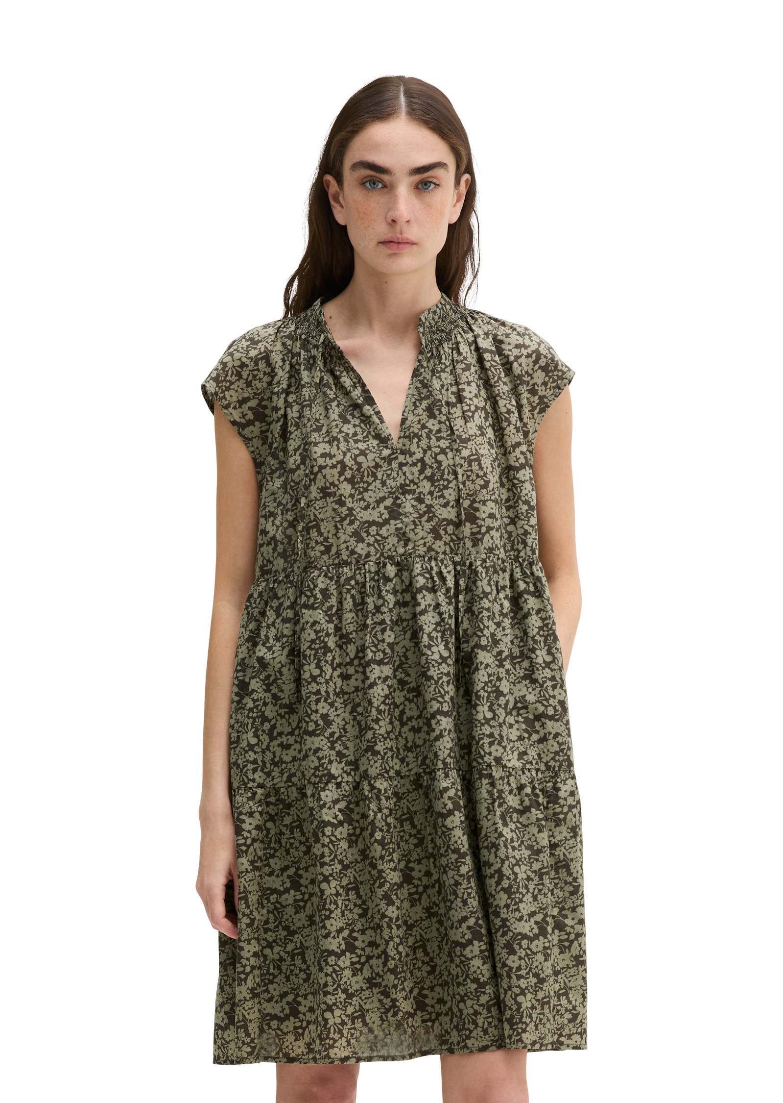 Robe à étages loose en voile de coton imprimé, MARC O'POLO